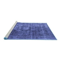Ahgly Company Machine Pashable Indoor Square Oriental Blue Industrial Area Rugs, 8 'квадрат