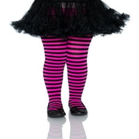 Момичета черни и розови райета непрозрачни чорапогащи Хелоуин костюм аксесоар, начин да празнуват, Размер л