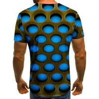 Патлолав мъжки тениска 3D незаета абстрактен печат с къс ръкав ежедневни празнични върхове блузи Разчистване сделки