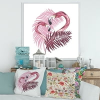 Дизайнарт розово фламинго в тропическо лято