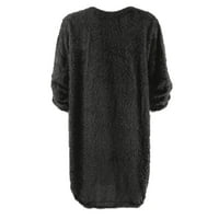 Sanbonepd Жени зимен пуловер плетен костенурка мини пуловер рокля