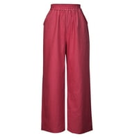 Cotonie Womens Fashion Summer Solid Lessual Pocket Elastic Toist Long Pants Big Sale m